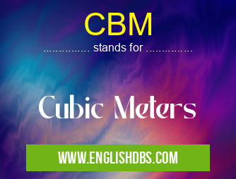 CBM means Cubic Meters CBM