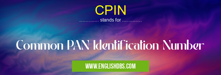 CPIN means Common PAN Identification Number CPIN