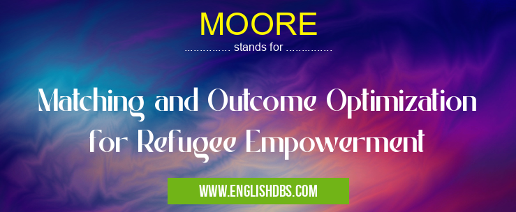 MOORE means Matching and Outcome Optimization for Refugee Empowerment MOORE