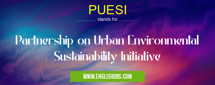 PUESI means Partnership on Urban Environmental Sustainability Initiative PUESI