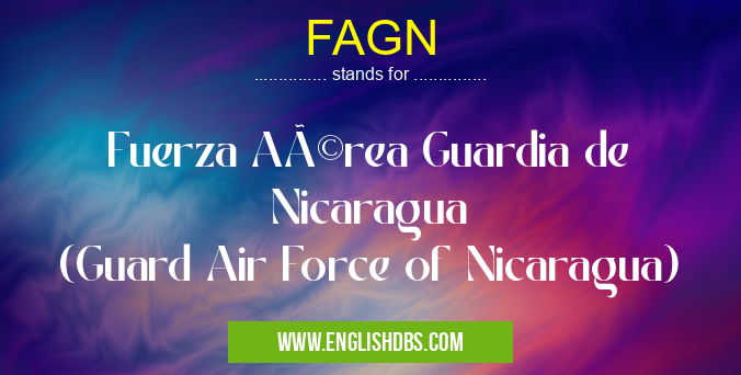 FAGN means Fuerza Aérea Guardia de Nicaragua
(Guard Air Force of Nicaragua) FAGN