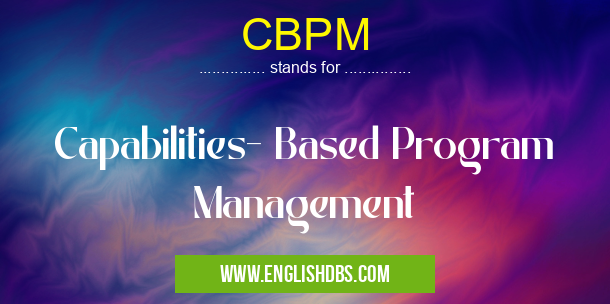 CBPM means Capabilities- Based Program Management CBPM