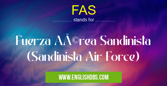 FAS means Fuerza Aérea Sandinista
(Sandinista Air Force) FAS
