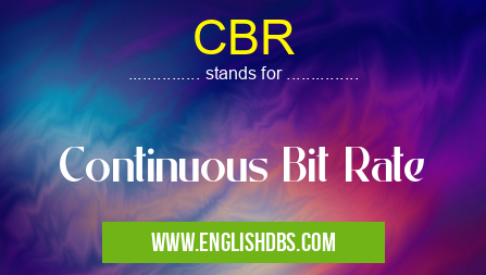 CBR means Continuous Bit Rate CBR