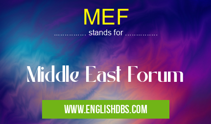 MEF means Middle East Forum MEF