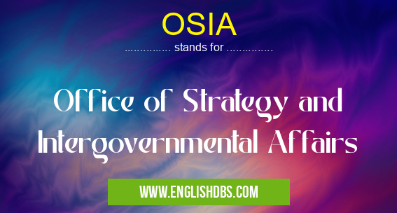 OSIA means Office of Strategy and Intergovernmental Affairs OSIA
