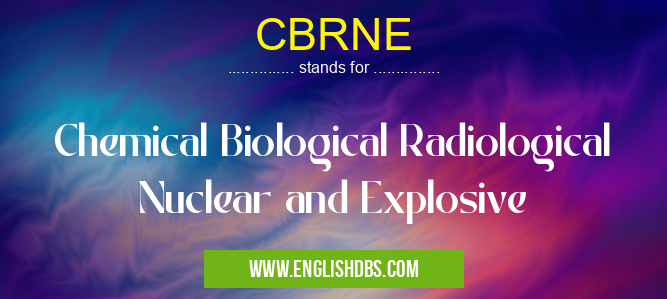 CBRNE means Chemical Biological Radiological Nuclear and Explosive CBRNE