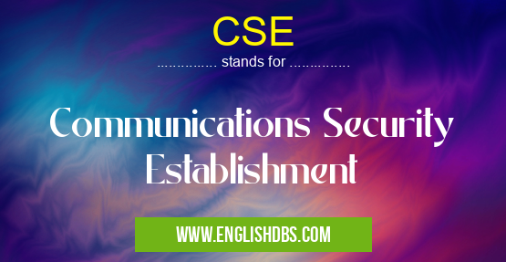CSE means Communications Security Establishment CSE