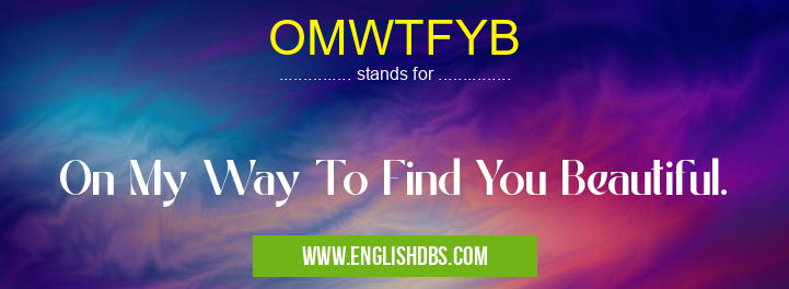OMWTFYB means On My Way To Find You Beautiful. OMWTFYB