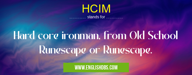HCIM means Hard core ironman, from Old School Runescape or Runescape. HCIM