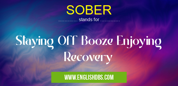 SOBER means Staying Off Booze Enjoying Recovery SOBER