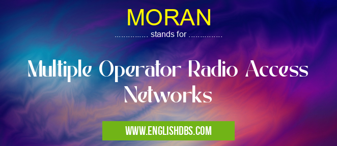 MORAN means Multiple Operator Radio Access Networks MORAN