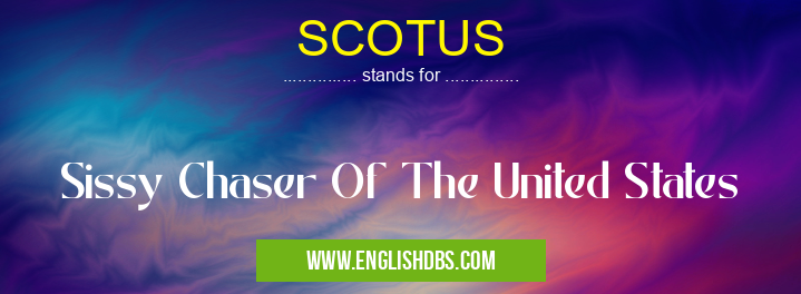 SCOTUS means Sissy Chaser Of The United States SCOTUS