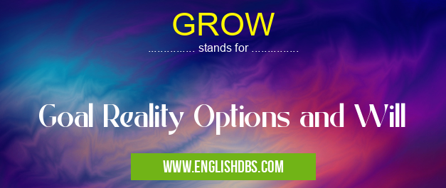 GROW means Goal Reality Options and Will GROW
