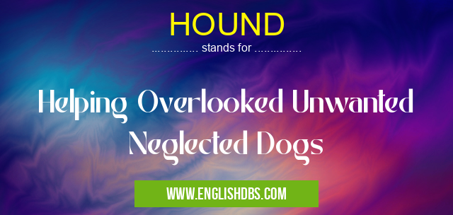 HOUND means Helping Overlooked Unwanted Neglected Dogs HOUND