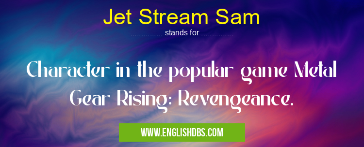 Jet Stream Sam means Character in the popular game Metal Gear Rising: Revengeance. Jet Stream Sam