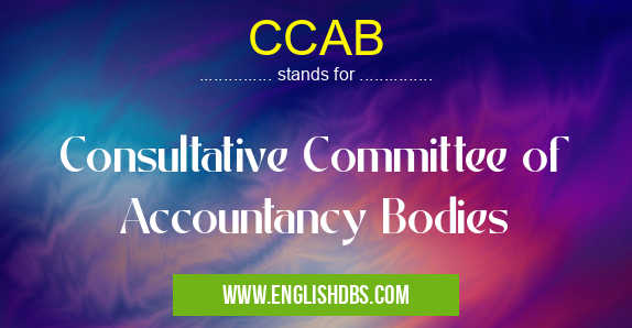 CCAB means Consultative Committee of Accountancy Bodies CCAB