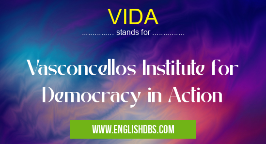 VIDA means Vasconcellos Institute for Democracy in Action VIDA