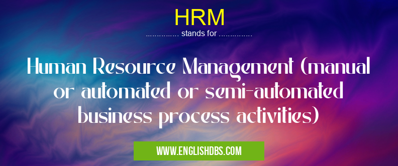 HRM means Human Resource Management (manual or automated or semi-automated business process activities) HRM
