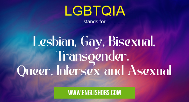 LGBTQIA means Lesbian, Gay, Bisexual, Transgender,
Queer, Intersex and Asexual LGBTQIA