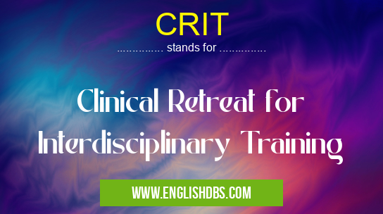 CRIT means Clinical Retreat for Interdisciplinary Training CRIT