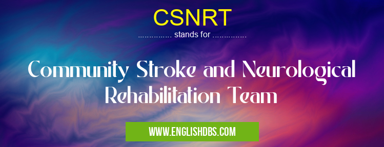 CSNRT means Community Stroke and Neurological Rehabilitation Team CSNRT