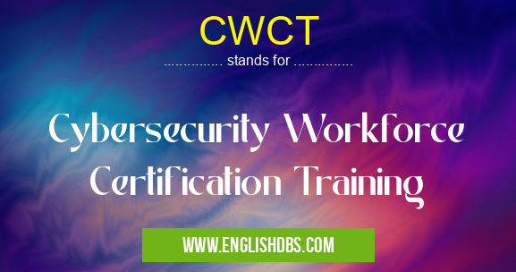 CWCT means Cybersecurity Workforce Certification Training CWCT