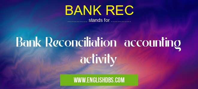BANK REC means Bank Reconciliation accounting activity BANK REC