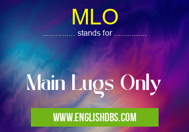 MLO means Main Lugs Only MLO