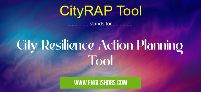 CityRAP Tool means City Resilience Action Planning Tool CityRAP Tool
