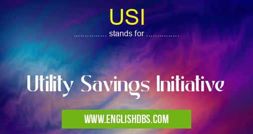 USI means Utility Savings Initiative USI