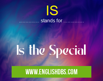 IS means Is the Special IS