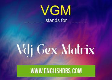 VGM means Vdj Gex Matrix VGM