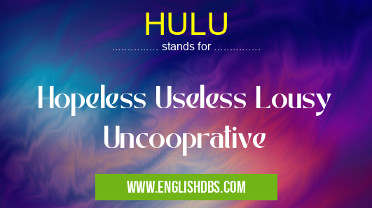 HULU means Hopeless Useless Lousy Uncooprative HULU