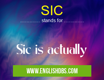 SIC means Sic is actually SIC