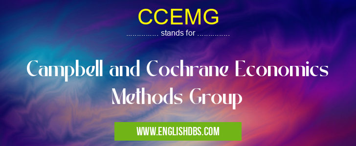 CCEMG means Campbell and Cochrane Economics Methods Group CCEMG