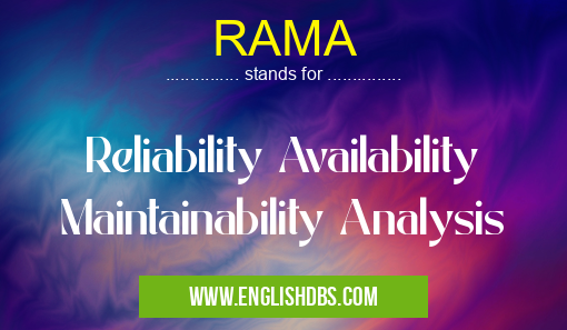 RAMA means Reliability Availability Maintainability Analysis RAMA