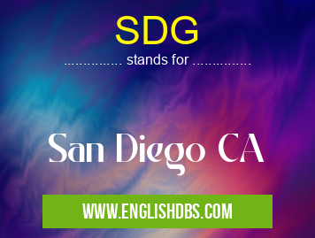 SDG means San Diego CA SDG