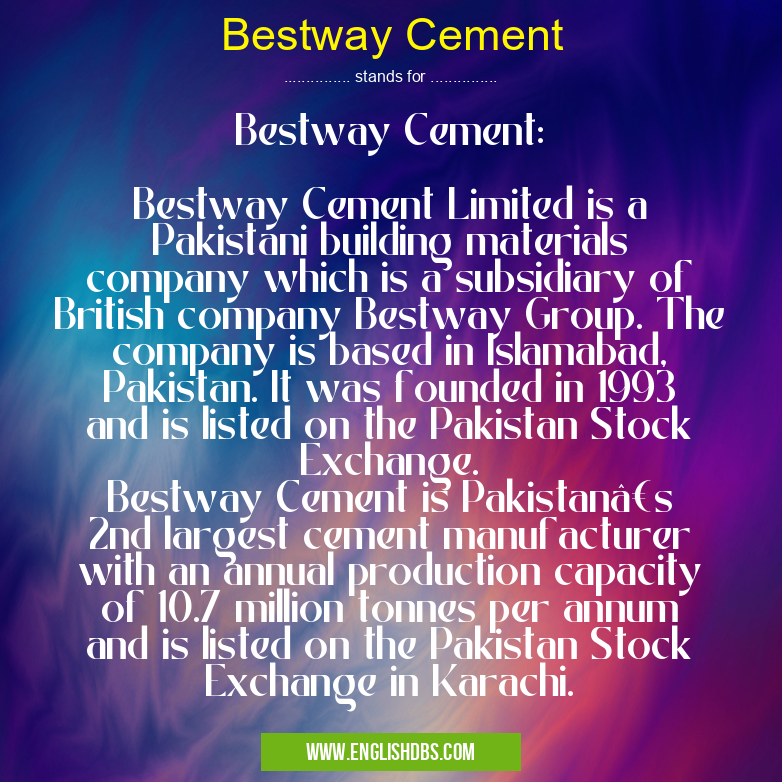 Bestway Cement