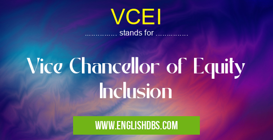 VCEI means Vice Chancellor of Equity Inclusion VCEI