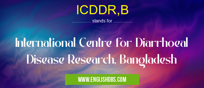 ICDDR,B means International Centre for Diarrhoeal Disease Research, Bangladesh ICDDR,B