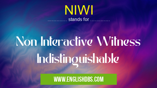 NIWI means Non Interactive Witness Indistinguishable NIWI