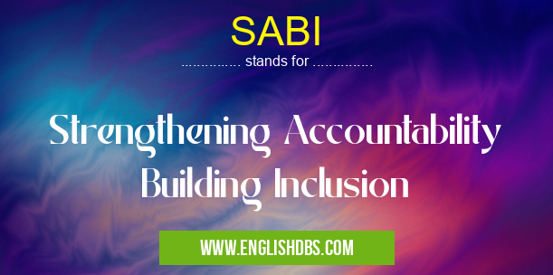 SABI means Strengthening Accountability Building Inclusion SABI