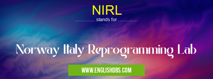 NIRL means Norway Italy Reprogramming Lab NIRL