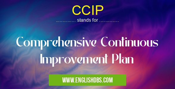 CCIP means Comprehensive Continuous Improvement Plan CCIP