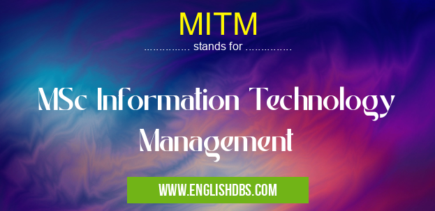MITM means MSc Information Technology Management MITM