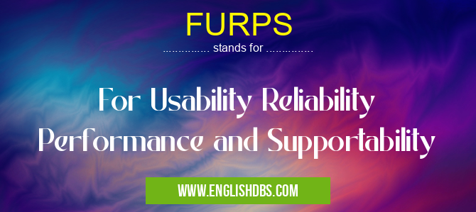 FURPS means For Usability Reliability Performance and Supportability FURPS