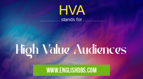 HVA means High Value Audiences HVA