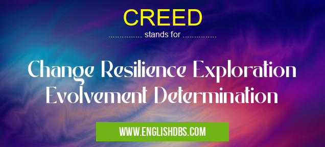 CREED means Change Resilience Exploration Evolvement Determination CREED