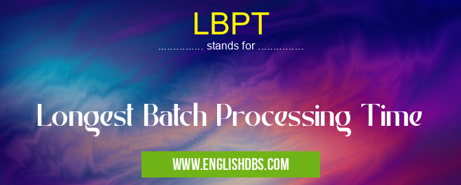 LBPT means Longest Batch Processing Time LBPT